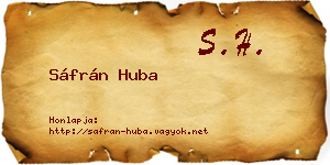 Sáfrán Huba névjegykártya